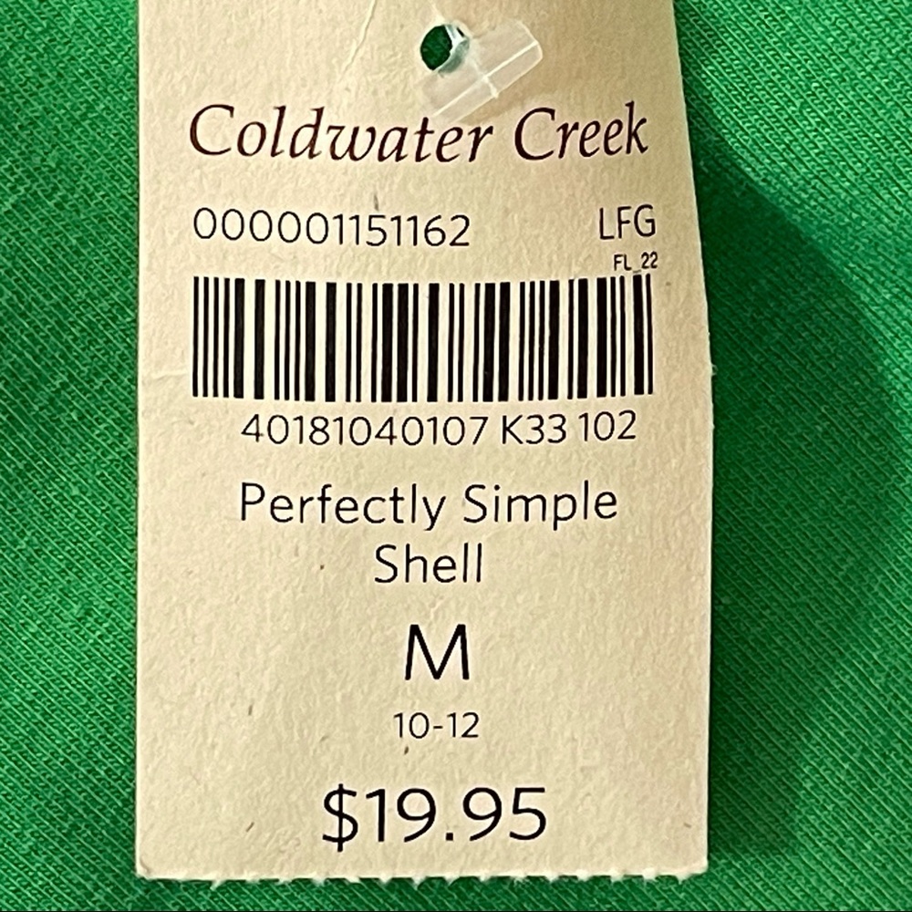 Coldwater Creek Green Perfectly Simple Tank Top, Size M - Picture 5 of 6